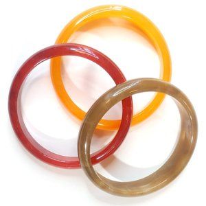 70s Earth Acrylic Bangle Bracelet Stack